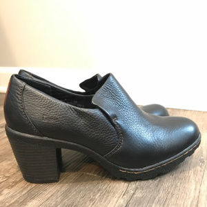 Born Black Leather Heeled Booties